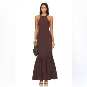 House of Sunny the Realm dress chocolate brown maxi casual date night party 8